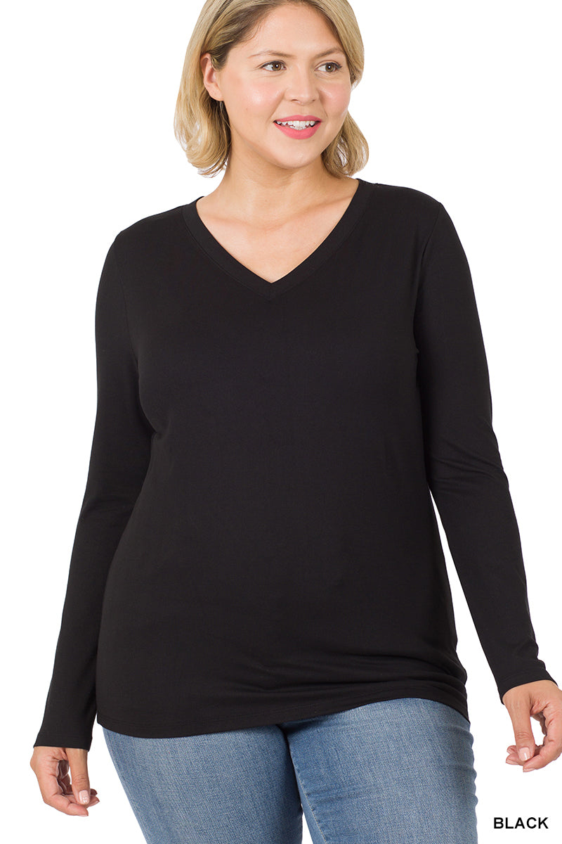 Brushed Microfiber V-Neck Tee