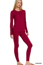 Load image into Gallery viewer, Microfiber Round Neck Top &amp; Leggings Set
