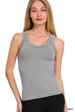 Load image into Gallery viewer, 2 Way Neckline Ribbed Tank Top
