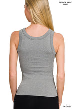 Load image into Gallery viewer, 2 Way Neckline Ribbed Tank Top
