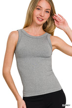 Load image into Gallery viewer, 2 Way Neckline Ribbed Tank Top
