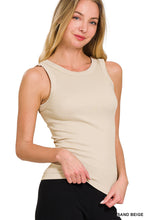 Load image into Gallery viewer, 2 Way Neckline Ribbed Tank Top
