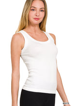 Load image into Gallery viewer, 2 Way Neckline Ribbed Tank Top
