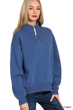 Load image into Gallery viewer, Fleece Half-Zip Sweatshirt - Light Navy
