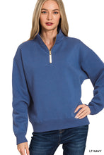 Load image into Gallery viewer, Fleece Half-Zip Sweatshirt - Light Navy
