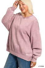 Load image into Gallery viewer, Plus Acid Wash Oversized Pullover
