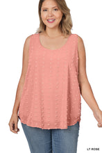 Load image into Gallery viewer, Plus Size Swiss Dot Sleeveless Round Neck Top
