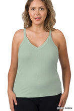 Load image into Gallery viewer, Plus Size Ribbed Crop Cami
