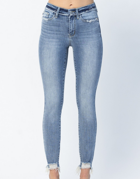 Judy Blue® Mid Rise Release Waistband Skinny Jeans