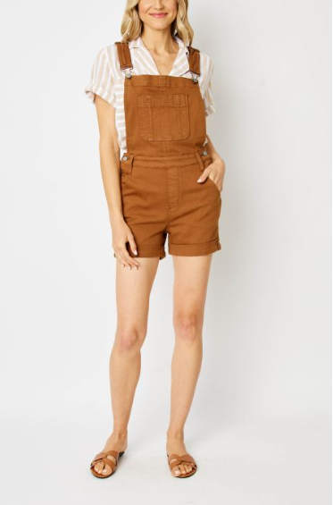 Destroyed Cuff Overall Shorts