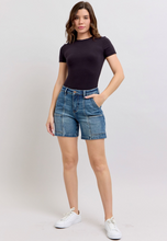 Load image into Gallery viewer, High Waisted Utility Mid Length Shorts
