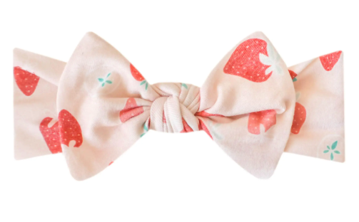 COPPER PEARL® Knit Headband Bow STRAWBERRY