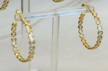 Load image into Gallery viewer, Floating Bezel Crystal Hoop Earrings
