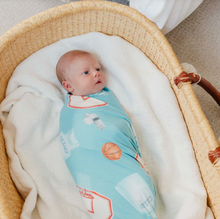 Load image into Gallery viewer, COPPER PEARL® Knit Swaddle Blanket - Slam Dunk
