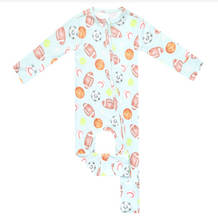 Load image into Gallery viewer, COPPER PEARL® Convertible Zip-Up Footie - Sports Medley
