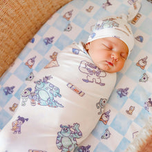 Load image into Gallery viewer, COPPER PEARL® Knit Swaddle Blanket - Monsters Inc. Friends
