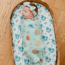 Load image into Gallery viewer, COPPER PEARL® Knit Swaddle Blanket - Sesame Street Retro Floral
