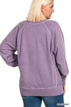 Load image into Gallery viewer, Plus Lilac Grey Pigment Dyed French Terry Pullover
