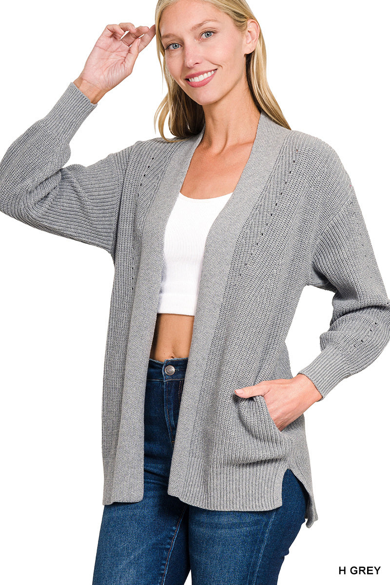 Eyelet Open Cardigan Sweater