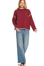 Load image into Gallery viewer, Stitch Detailed Mock Neck Sweater
