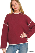 Load image into Gallery viewer, Stitch Detailed Mock Neck Sweater
