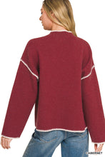 Load image into Gallery viewer, Stitch Detailed Mock Neck Sweater
