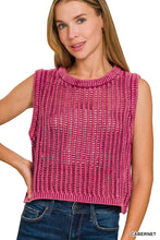 Load image into Gallery viewer, Acid Wash Fishnet Sweater Vest

