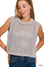 Load image into Gallery viewer, Acid Wash Fishnet Sweater Vest
