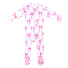 Load image into Gallery viewer, COPPER PEARL® Zip-Up Footie Pajama - Bow My Gosh
