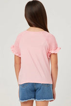 Load image into Gallery viewer, Girls Smocked Shoulder Ruffle Sleeve Top
