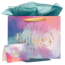Load image into Gallery viewer, Happy Birthday Multicolored Large Gift Bag Set with Card and Tissue Paper

