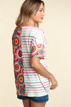 Load image into Gallery viewer, Color Block Stripe &amp; Medallion Crochet Top
