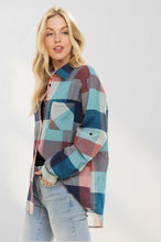 Load image into Gallery viewer, Orange And Blue Plaid Button Down
