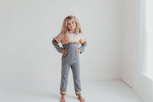 Load image into Gallery viewer, Kids Gray &amp; Mustard Sweat Pant Loungewear Set

