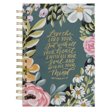 Load image into Gallery viewer, Wirebound Teal Floral Love the Lord Journal
