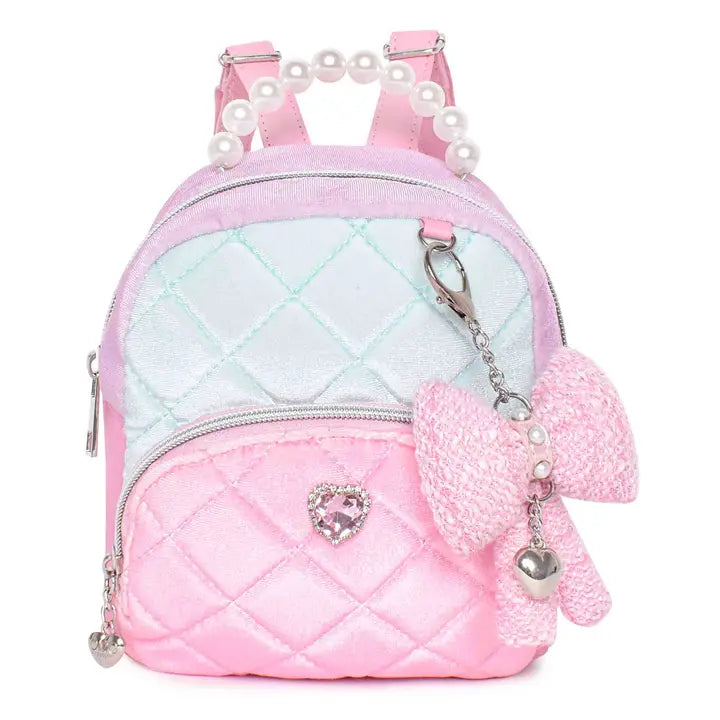 Velvet Quilted Micro Mini Backpack
