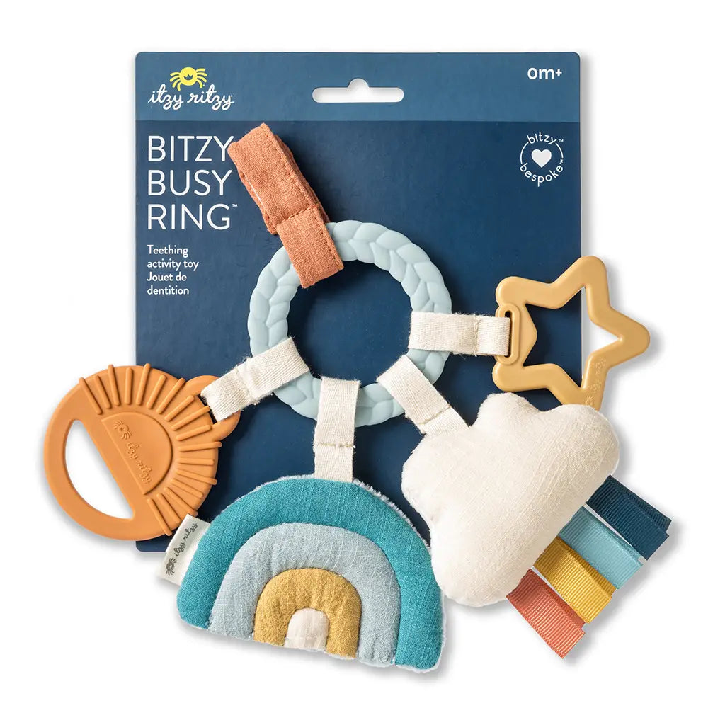 Bitzy Busy Ring™ Teething Activity Toy- Cloud