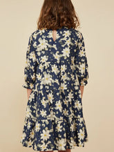 Load image into Gallery viewer, Girls Floral Print Tiered Cinch Sleeve Dress
