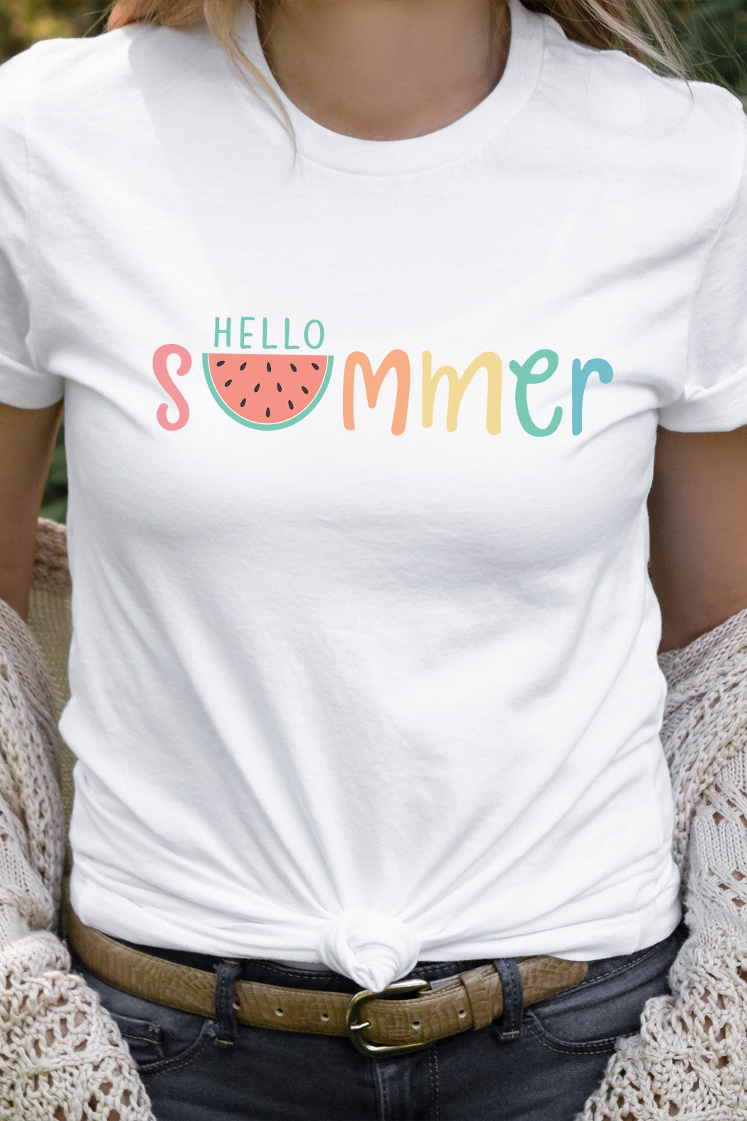 Hello Summer Watermelon Graphic Tee