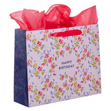 Load image into Gallery viewer, Happy Birthday Large Landscape Gift Bag Set with Card
