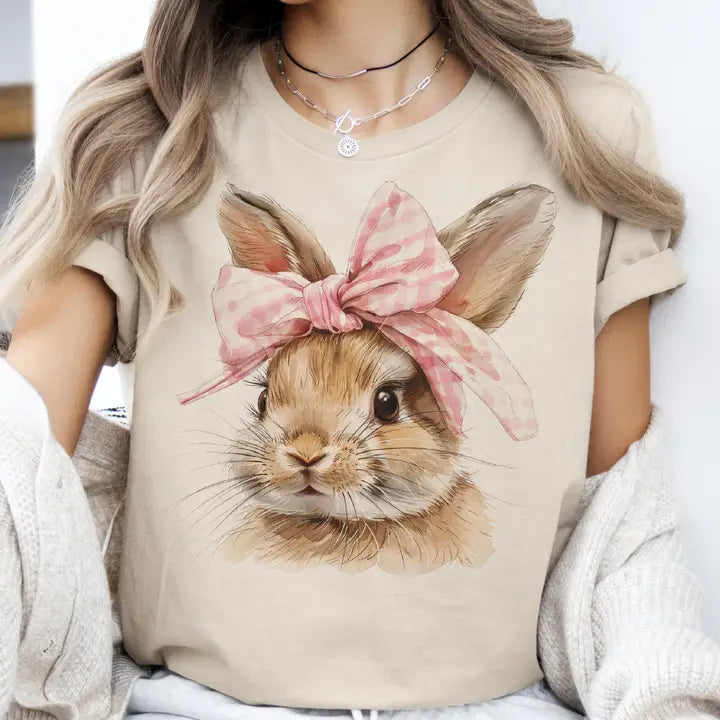 Bunny with Bow Spring Graphic Tee