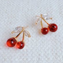 Load image into Gallery viewer, Jewel Cherry Stud Earrings
