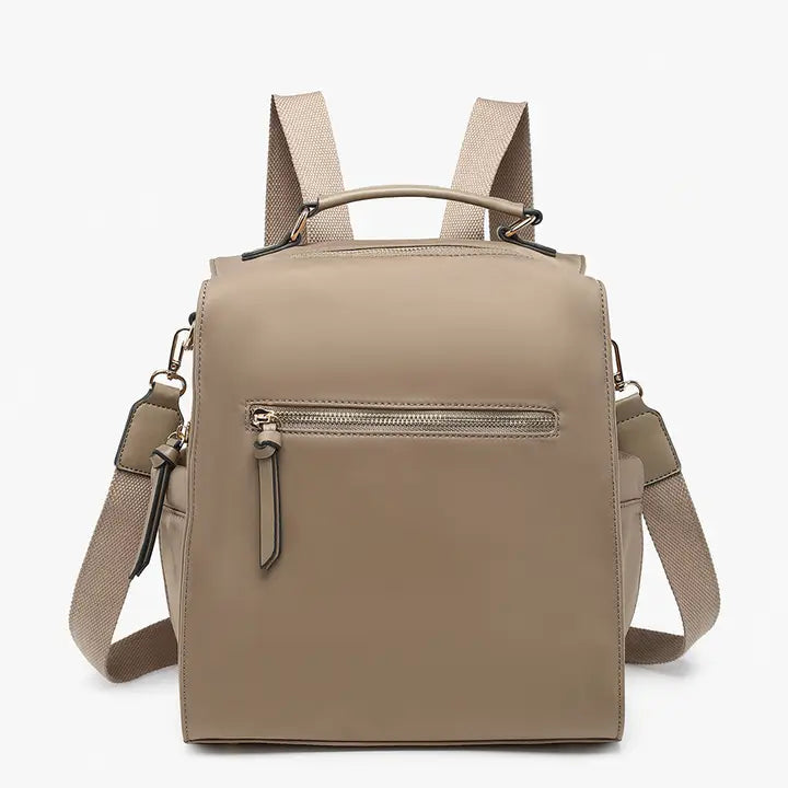 Jen&Co Laura Nylon Backpack - Taupe