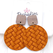 Load image into Gallery viewer, 2&quot; Walnut Cube &amp; Box Braided Piggyback Dangles
