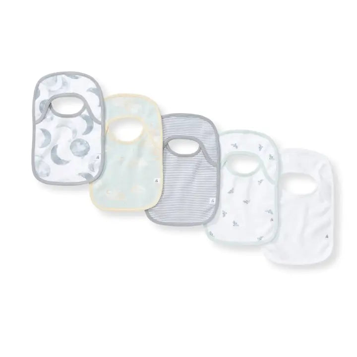 Hello Moon Organic Cotton Baby Bibs 5 Pack