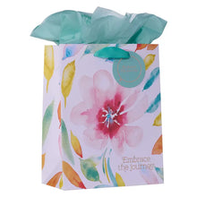 Load image into Gallery viewer, Embrace the Journey Pink Daisies Medium Gift Bag
