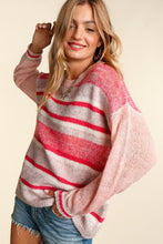 Load image into Gallery viewer, Oversized Stripe Sweater Pullover Top
