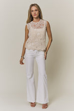 Load image into Gallery viewer, Beige Sleeveless Crochet Lace Top
