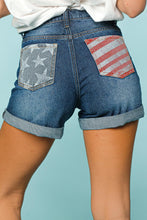 Load image into Gallery viewer, Patriotic Denim Shorts w Button Fly
