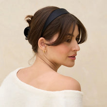 Load image into Gallery viewer, Recycled Fabric Satin &amp; Velvet Headbands 2pc Set-Black/Choco
